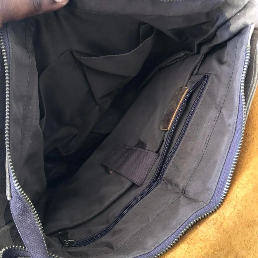 Vintage Leather Waxed Canvas Backpack Outdoor Sports Hiking Bag Travel Academia